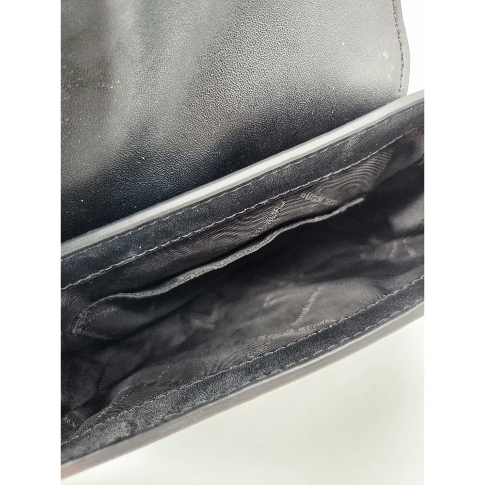 Michael Kors Lyra Small Flap Crossbody‎ MK Key Lock Bag Black Leather
